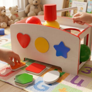 Wood Cube and Hammer Shapes